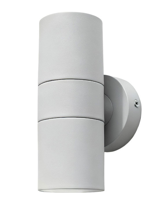 Heronia Lesvos Wall-Mounted Outdoor Spot GU10 IP54 Double Beam 3x9.2x7.3cm
