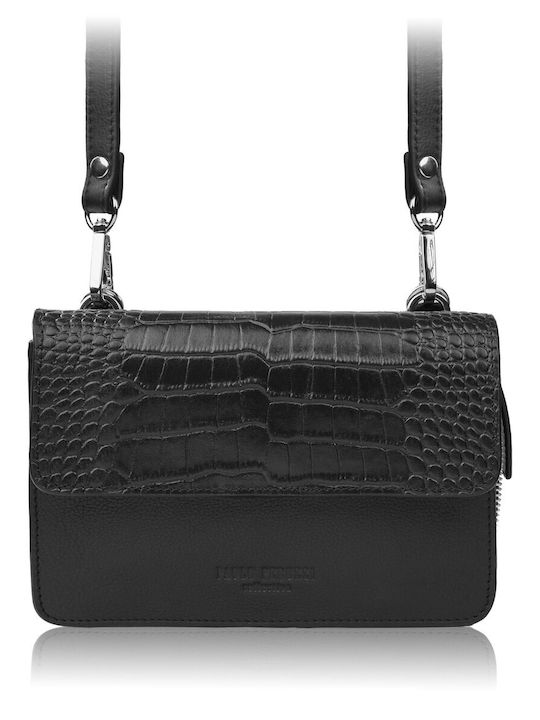 Paolo Peruzzi Leder Damen Schultertasche Schwarz