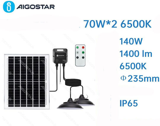 Aigostar Led Κρεμαστό Ηλιακό Φωτιστικό με Τηλεχειριστήριο 23.5x23.5εκ.