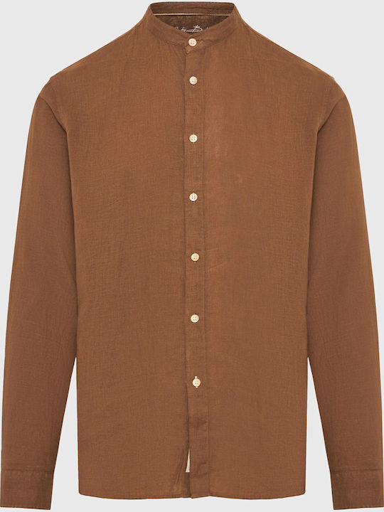 Funky Buddha Linen Shirt Brown