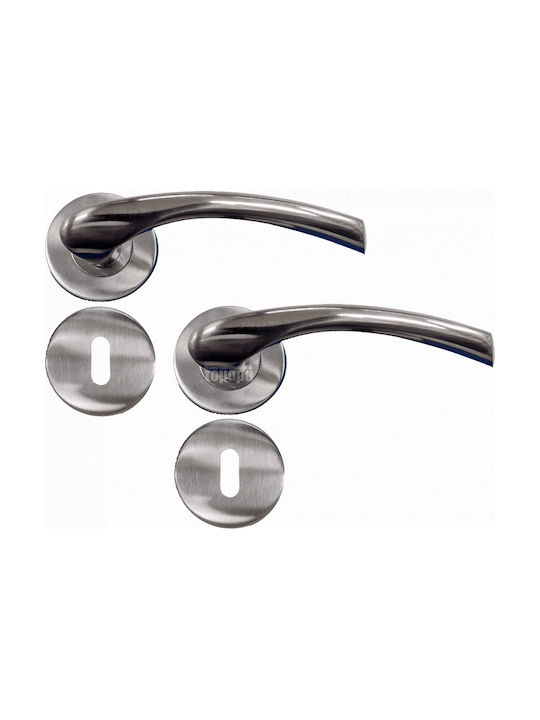 Khandles Middle Door Lever With Rosette 5400 Pair Matte Nickel