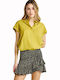 Short Sleeve Women's Shirt Yellow Monochrome