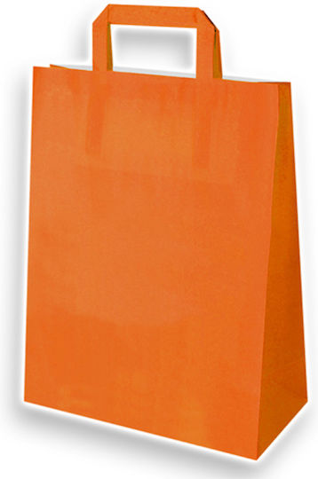 Mparkas Paper Packaging Bags with Handle Orange 32x16cm 100 Pieces