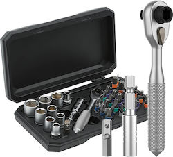 Pcwork 240-0035 Ratschen- und Steckschlüssel-Set mit 42 Stück Pcwork 240-0035 Ratschen- und Steckschlüssel-Set mit 42 Stück