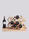 Folding Tabletop Wooden Wine Rack for 8 Bottles Black