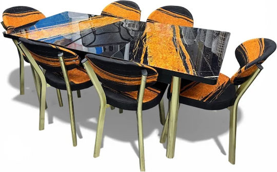 Esszimmermöbel-Set mit 6 Stücken 170x80cm Esszimmermöbel-Set mit 6 Stücken 170x80cm