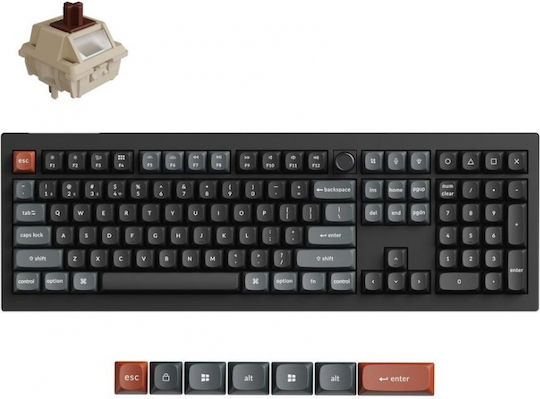 Keychron V6 Ultra 8K V6U-D3 Wireless Gaming Mechanical Keyboard with Keychron Silk POM Brown Switches and RGB Lighting English US
