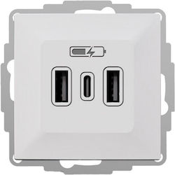 Vestra Usb Зарядно 2xa+c Бял 3808-10