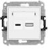 Mecanism Încărcător Dual Usb Icon Usb C + Usb A 20w Max Alb Mat 25icusb-8