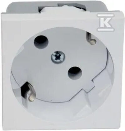 Priză Modulară Quadro Dublă Cu Contact de Protecție Schuko Albă Qs 45x45_hb