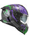CGM Shot Villain 363R Black / Violet / Green Motorcycle Helmet Full Face ECE 22.06 1550gr with Sun Visor