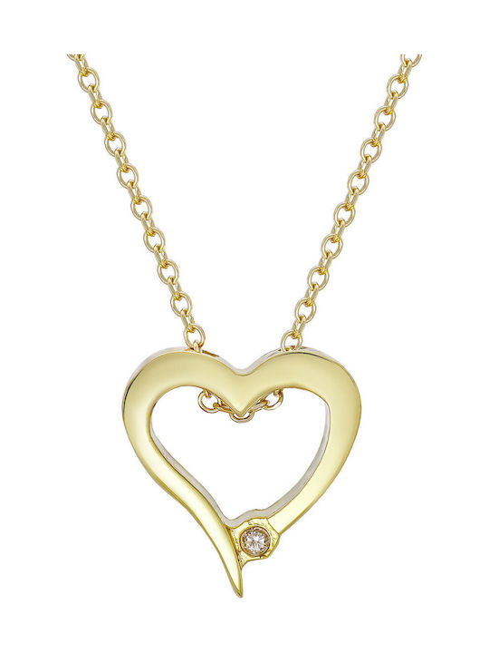 Kiriakos Gofas Necklace with Heart Design in 9 K Gold