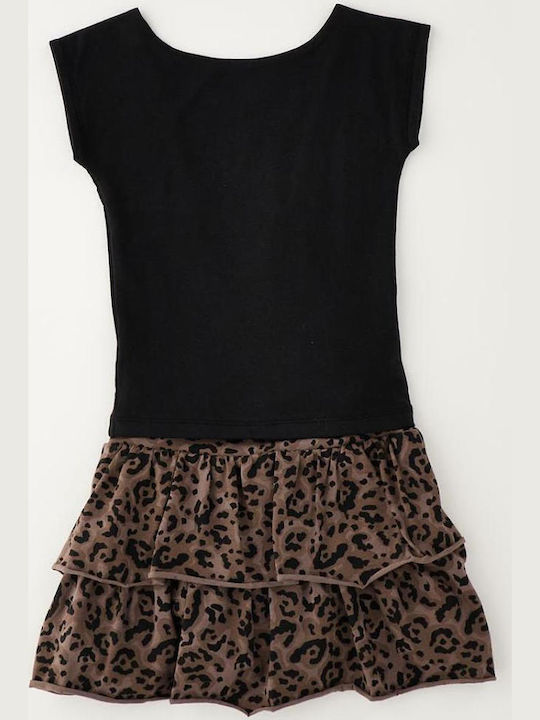 Kids Set with Skirt Summer 2 Pieces Black