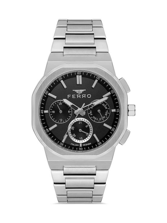 Ferro Men's Battery Watch with Silver Metal Bracelet