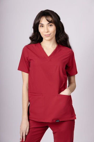 Numascrubs Female Medical Blouse Burgundy