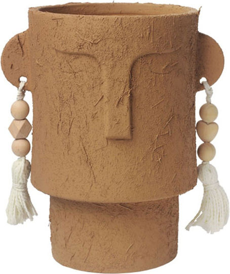 Marhome Κασπώ Τσιμεντένιο Καφέ με Βάση 19.5x19.5x22εκ.