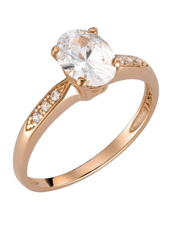 Ioannis Kosmima Women's Ring with Zircon in 14K Rose Gold
