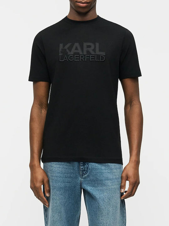 Karl Lagerfeld Tricou Cu Guler Rotund Negru