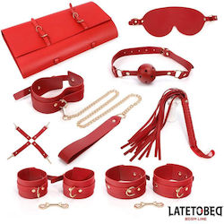 LateToBed Kit BDSM în Culoare Roșie 7 Bucăți