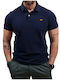 Classic Pique Polo Herrenbluse Kurzarm Rich Navy