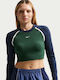 Sportswear Γυναικείο Crop Top Μακρυμάνικο Πράσινο