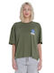 Women's Sports T-shirt Floral Green