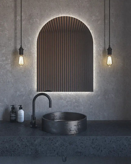Semicircular Bathroom Mirror 60x80cm