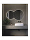 Semicircular Bathroom Mirror from Metal 110x70cm