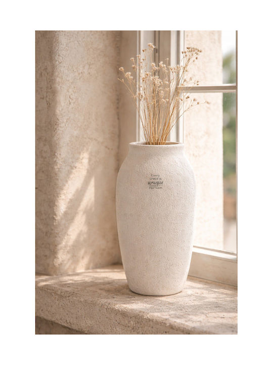 Kaemingk Διακοσμητικό Βάζο Κεραμικό Λευκό 21x21xΥ30cm