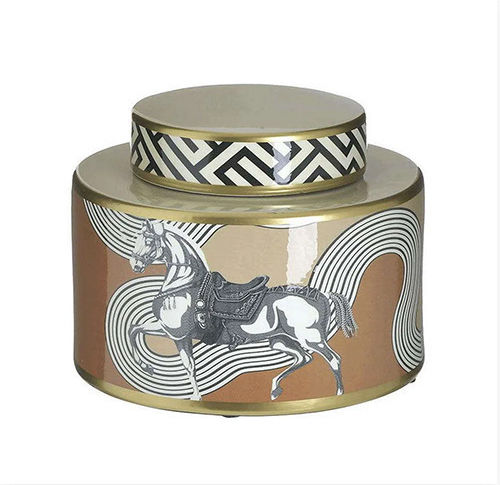 Inart Dekorative Keramik Vase Gold Y17cm