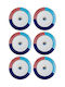 Hermia Shallow Porcelain Multicolour Plate Diameter 27cm 6 Pieces