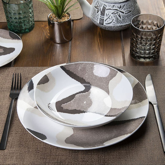 Villa D'Este Beige Porcelain Dinnerware Set 18pcs