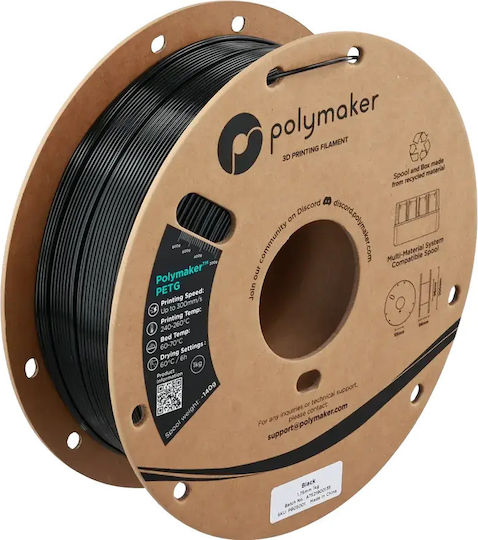 Polymaker PETG 3D Drucker Filament 1.75mm Schwarzes 1 Stück Spule