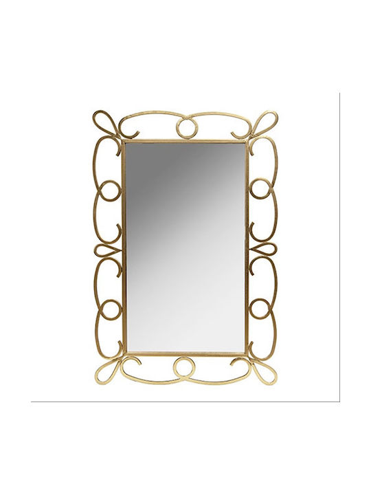 Wall Mirror with Gold Metallic Frame 90x60cm
