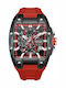 Quantum Hunter Men's Chronograph Battery Watch with Red Rubber Strap