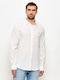 Long Sleeve Linen Shirt in Regular Fit Ecru