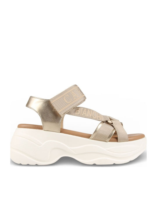 Damen Flache Sandalen Beige