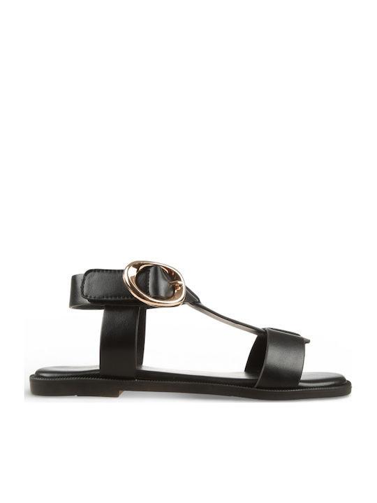Damen Flache Sandalen Schwarz