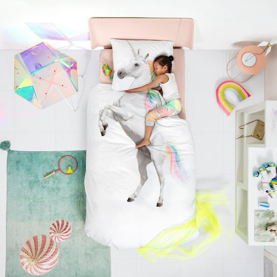 Snurk Set Kids Duvet Cover Single Pink - Purple
