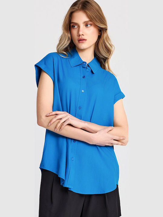 Funky Buddha Women's Shirt Ibiza Blue