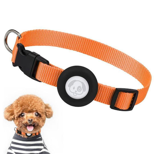 Pet Collar Apple AirTag Nylon Cat Dog Size S 1.5 x 28 x 39cm Orange