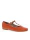 Leder Damen Ballerinas Orange