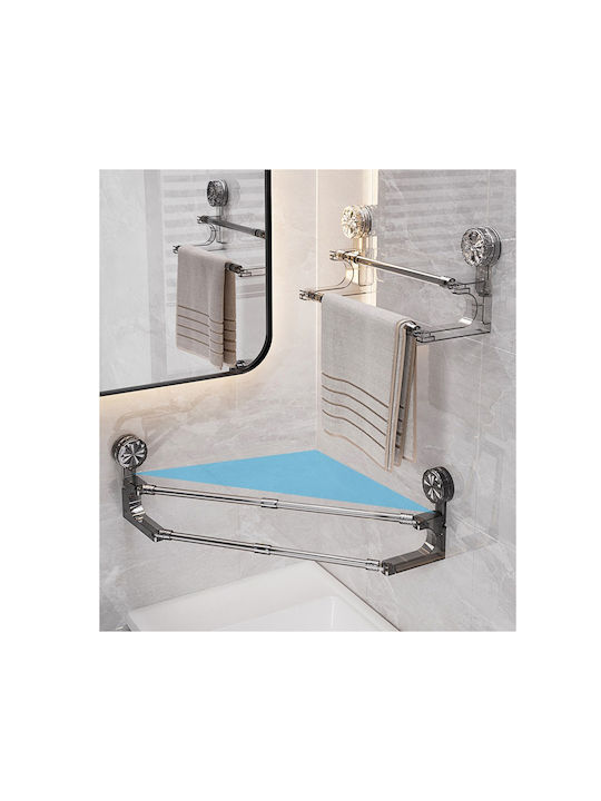 TnS Double Bathroom Rail Wall-Mounted with Sticker Silver