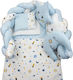 Kamtex Baby Crib Set Light Blue 7 Pieces