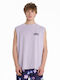 Herrenblusen Rundhalsausschnitt Lila Blau T-Shirts