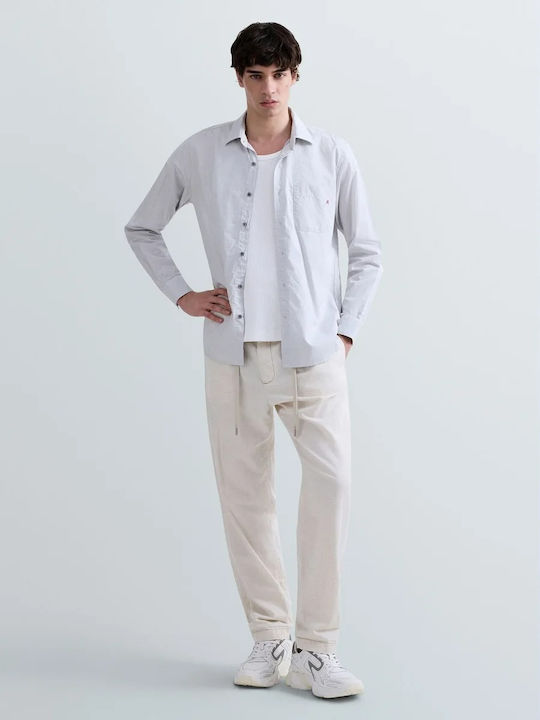 Long Sleeve Cotton Shirt in Regular Fit Gray