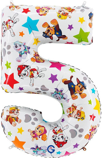 Μπαλόνι Foil Νούμερο 5 Paw Patrol 53x71cm New