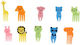 Set 10 Pieces Plastic Fruit Forks Animals Random Choice Of Color Design