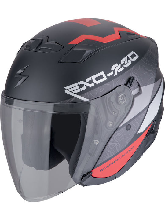 Scorpion EXO-230 Matte Black-Red-Silver Motorcy...