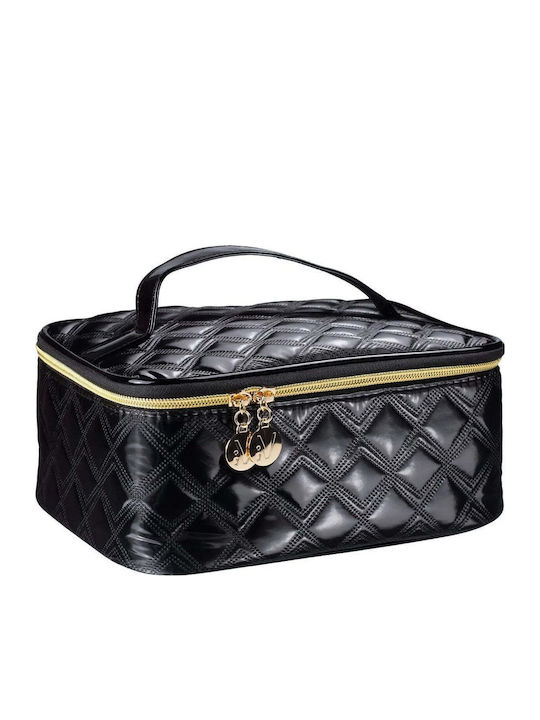 Inter-vion Gold & Black Large Cosmetic Case Gold